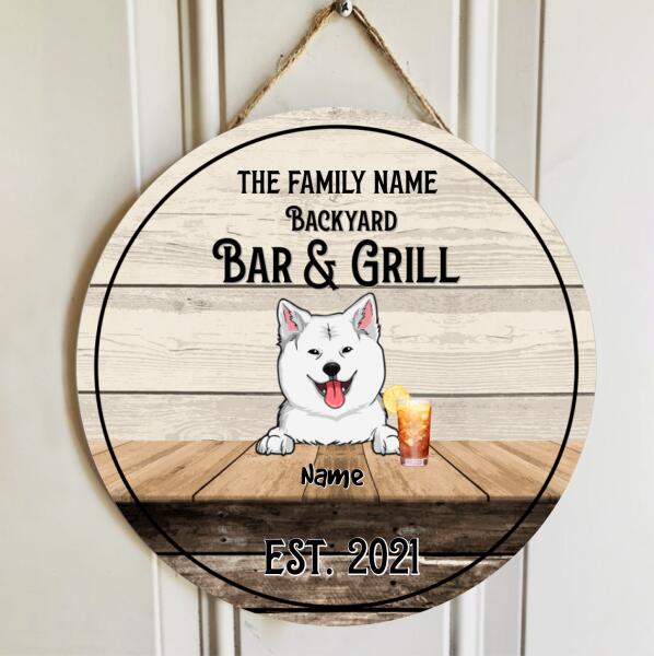 Pawzity BBQ Signs, Backyard Signs, Gift For Dog Lovers, Backyard Bar & Grill , Dog Mom Gifts