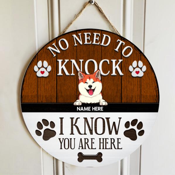 Pawzity No Need To Knock We Know You Are Here Welcome Door Sign, Gifts For Dog Lovers, , Dog Mom Gifts