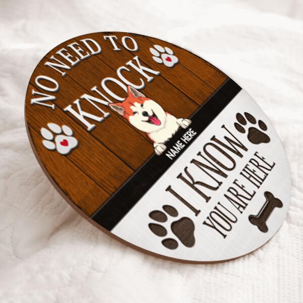 Pawzity No Need To Knock We Know You Are Here Welcome Door Sign, Gifts For Dog Lovers, , Dog Mom Gifts