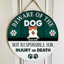 Pawzity Beware Of Dog Welcome Front Door Sign, Gifts For Dog Lovers, Not Responsible For Injury Or Death , Dog Mom Gifts