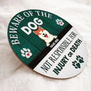 Pawzity Beware Of Dog Welcome Front Door Sign, Gifts For Dog Lovers, Not Responsible For Injury Or Death , Dog Mom Gifts
