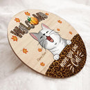 Pawzity Welcome Signs, Leopard Print Custom Wooden Signs, Hope You Like Cats , Cat Mom Gifts