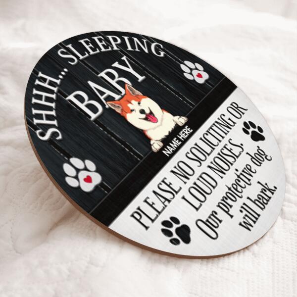Pawzity No Soliciting Sign Funny, Gift For Dog Lovers, Baby Sleeping Our Protective Dog Will Bark , Dog Mom Gifts