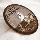 Pawzity Welcome Door Signs, Vintage Newspaper Print Front Door Sign, Life Is Better With Cats And Books , Cat Mom Gifts