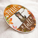 Pawzity Hello Fall Welcome Door Signs, Gifts For Cat Lovers, Maple Leaves Decoration For Home , Cat Mom Gifts