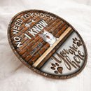 ﻿Pawzity No Need To Knock We Know You Are Here Signs, Gifts For Cat Lovers, Brick Wall Custom Wooden Signs , Cat Mom Gifts