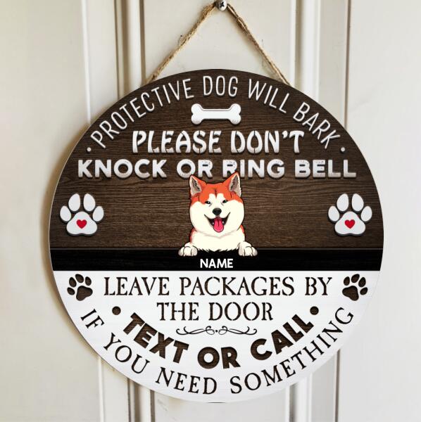 Pawzity Custom Wooden Signs, Gifts For Dog Lovers, Leave Packages By The Door Text Or Call If You Need Something , Dog Mom Gifts