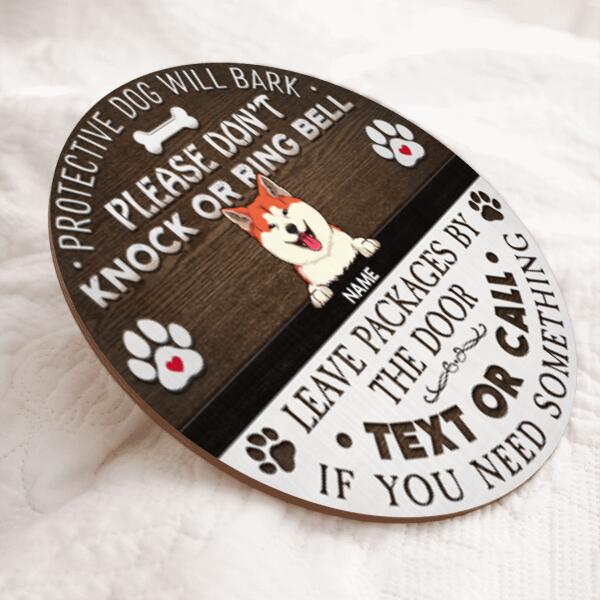 Pawzity Custom Wooden Signs, Gifts For Dog Lovers, Leave Packages By The Door Text Or Call If You Need Something , Dog Mom Gifts