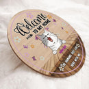 Pawzity Welcome To Our Home Signs, Custom Wooden Signs, The Human Just Live Here With Us