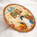 Pawzity Hello Fall Welcome Door Signs, Gifts For Cat Lovers, Welcome Sign For Front Door , Cat Mom Gifts