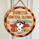 Thanksgiving Welcome Door Signs, Gifts For Cat Lovers, Custom Wooden Signs , Cat Mom Gifts