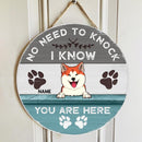 Pawzity No Need To Knock We Know You Are Here Custom Wood Signs, Gifts For Pet Lovers, Personalized Housewarming Gifts