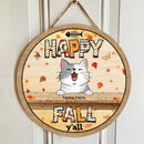 Pawzity Fall Welcome Door Signs, Fall Gifts For Cats Lovers, Hello Fall Y'all , Cat Mom Gifts
