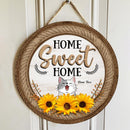 Pawzity Home Sweet Home Signs, Gifts For Cat Lovers, Sunflowers Front Door Decor , Cat Mom Gifts