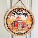 Pawzity Fall Welcome Signs, Gifts For Cats Lovers, Cats Around Truck Custom Wooden Signs , Cat Mom Gifts