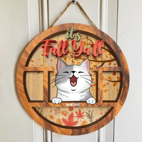 Pawzity Fall Welcome Signs, Fall Gifts For Cat Lovers, It's Fall Ya'll , Cat Mom Gifts