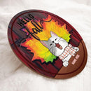 Pawzity Fall Welcome Door Signs, Maple Leaves Front Door Decor, Hello Fall Signs