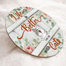 Pawzity Welcome Signs, Vintage Custom Wooden Signs, Life Is Better With Cats , Cat Mom Gifts