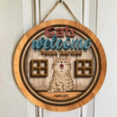 Pawzity Welcome Door Signs, Gifts For Cat Lovers, Cats Welcome People Tolerated , Cat Mom Gifts