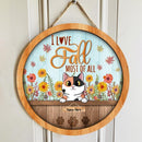 Pawzity I Love Fall Most Of All Sign, Fall Gifts For Cat Lovers, Custom Wooden Signs , Cat Mom Gifts