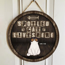 Pawzity Welcome Door Signs, Gifts For Cat Lovers, Spoiled Cats Live Here , Cat Mom Gifts