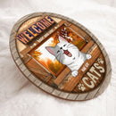 Pawzity Welcome Door Signs, Gifts For Cat Lovers, Hope You Like Cats Front Door Decor , Cat Mom Gifts