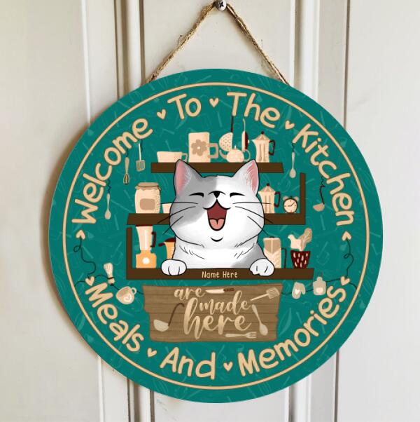 Pawzity Welcome To Kitchen Sign, Wooden Signs For Kitchen, Meal and Memories