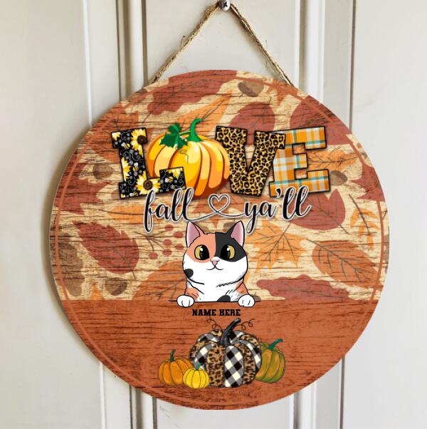 Pawzity Fall Wecome Door Signs, Leopard Custom Wooden Signs, Love Fall Ya'll