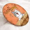 Halloween Welcome Sign For Front Door, Halloween Decorations For Cat Lovers, Orange Custom Wooden Signs , Cat Mom Gifts