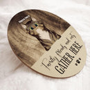 Halloween Welcome Door Signs, Halloween Gifts For Family, Family Friends And Cats Gather Here , Cat Mom Gifts