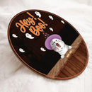 Halloween Hey Boo Sign, Halloween Welcome Sign For Front Door, Witch Cats Custom Wooden Signs , Cat Mom Gifts