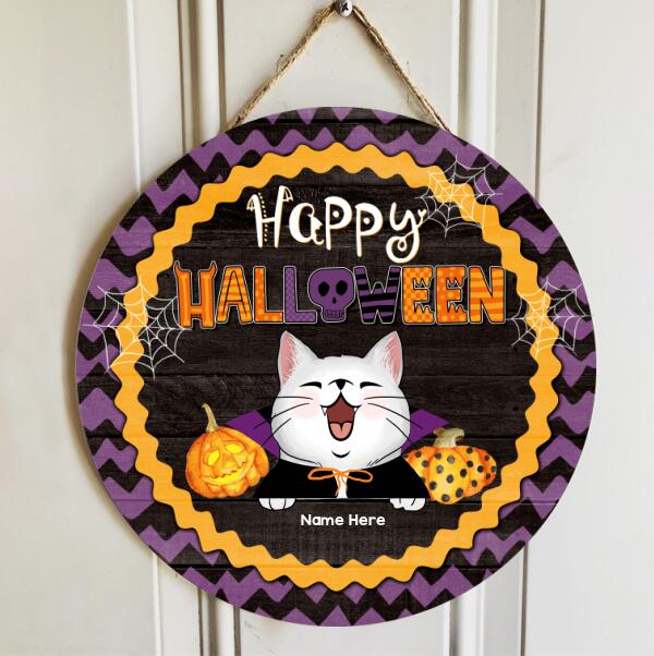 Halloween Welcome Door Signs, Happy Halloween Gifts For Cat Lovers, Custom Wooden Signs , Cat Mom Gifts