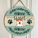 Pawzity Home Sweet Home Sign, Gifts For Dog Lovers, Pastel Green Custom Wooden Signs , Dog Mom Gifts