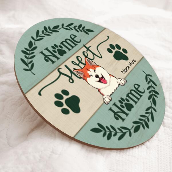Pawzity Home Sweet Home Sign, Gifts For Dog Lovers, Pastel Green Custom Wooden Signs , Dog Mom Gifts