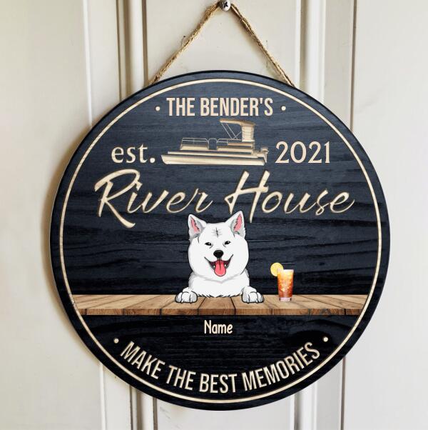 Pawzity Personalized Home Signs, Gifts For Dog Lovers, River House Make The Best Memories Custom Wooden Signs , Dog Mom Gifts