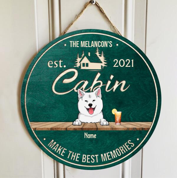 Pawzity Custom Wood Signs, Gifts For Dog Lovers, Cabin Make The Best Memories Personalized Housewarming Gifts , Dog Mom Gifts