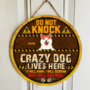 Pawzity Funny Warning Signs, Gifts For Dog Lovers, Do Not Knock Crazy Dogs Live Here They Will Bark Custom Wood Signs , Dog Mom Gifts