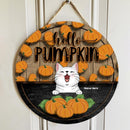 Pawzity Fall Welcome Signs, Fall Gifts For Cat Lovers, Hello Pumpkin Front Door Signs , Cat Mom Gifts