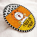 Halloween Trick Or Treat Signs, Halloween Decorations For Cat Lovers, Polka Dots Welcome Sign For Front Door , Cat Mom Gifts