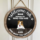 Pawzity Welcome-ish Signs, Custom Wooden Signs, Depends On Who You Are And How Much You Like Dogs , Dog Mom Gifts