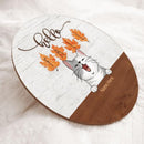 Pawzity Fall Welcome Sign, Gifts For Cat Lovers, Hello Fall Custom Wooden Signs , Cat Mom Gifts