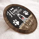 Pawzity Welcome Door Signs, Gifts For Dog Lovers, Home Is Where My Dogs Are Custom Wooden Signs , Dog Mom Gifts