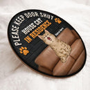 Pawzity Welcome Door Signs, Gifts For Cat Lovers, Please Keep Door Shut House Cats In Residence , Cat Mom Gifts