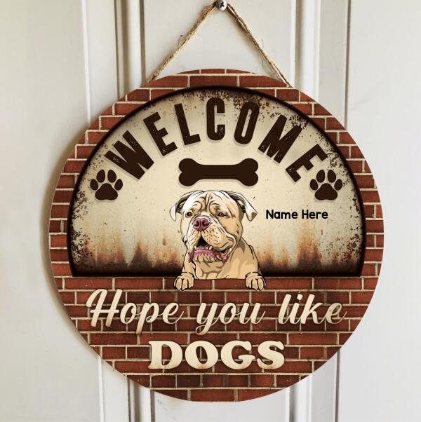 Pawzity Welcome Sign For Front Door, Gifts For Dog Lovers, Hope You Like Dogs , Dog Mom Gifts