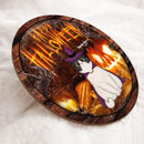 Halloween Welcome Signs, Happy Halloween Gifts For Cat Lovers, Jack-o'-lantern Custom Wooden Signs , Cat Mom Gifts