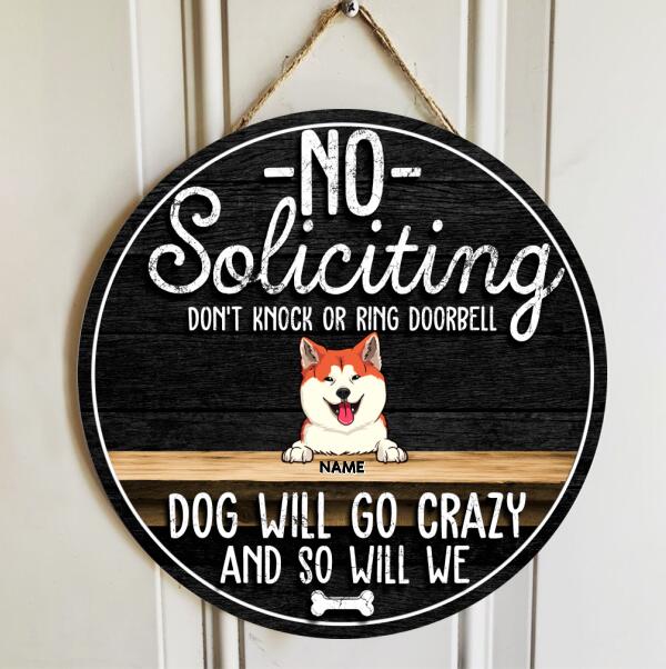 Pawzity No Soliciting Sign Funny, Gifts For Dog Lovers, Don't Knock Or Ring Doorbell Dogs Will Go Crazy Warning Sign , Dog Mom Gifts