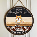 Pawzity Wood Bar Signs, Gifts For Cat Lovers, Catio Bar & Grill Proudly Serving Whatever You Brought Custom Wooden Signs , Cat Mom Gifts