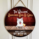 Pawzity Backyard Bar And Grill Sign, Gifts For Dog Lovers, You Can't Sit With Us Custom Wooden Signs , Dog Mom Gifts