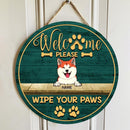 Pawzity Welcome Door Signs, Gifts For Dog Lovers, Please Wipe Your Paws Round Welcome Signs , Dog Mom Gifts