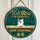 Pawzity Welcome Door Signs, Gifts For Cat Lovers, Please Wipe Your Paws Round Welcome Signs , Cat Mom Gifts